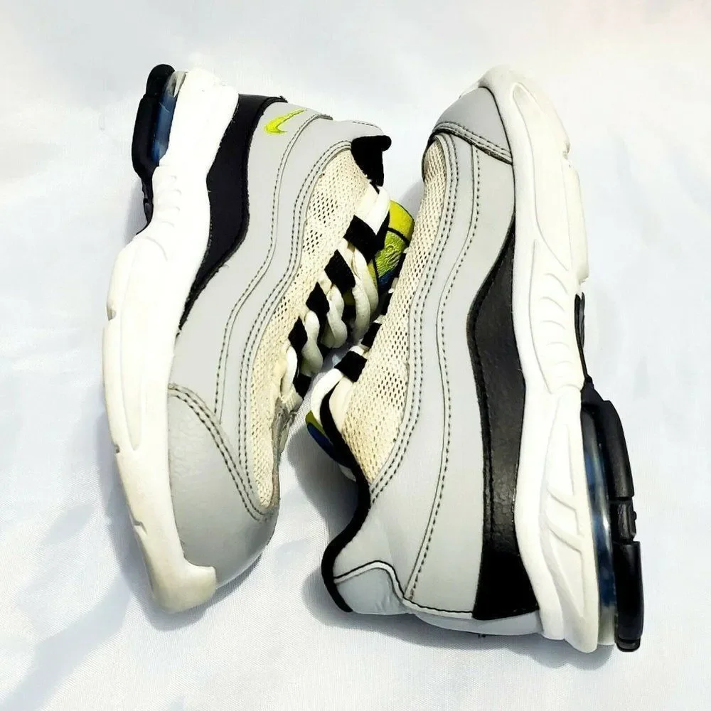 TODDLER NIKE LITTLE MAX AIRMAX 95 WOLF‎ GREY/CYBER/BLACK UNISEX 10c 905462-017